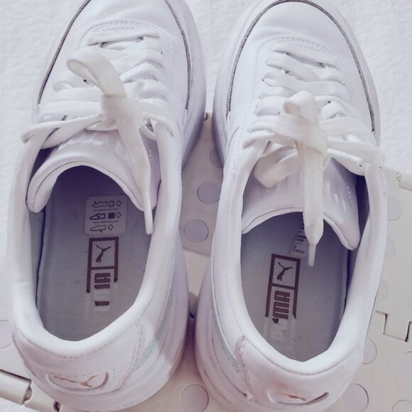 PUMA OSLO MAJA White + Mint Blue Platform Sneakers - Picture 11 of 16